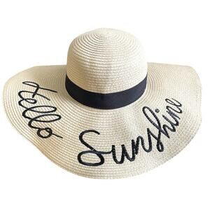 Serra Sun Hat One Size Floppy Hello Sunshine Beachy Vacation Coastal Summer Boho